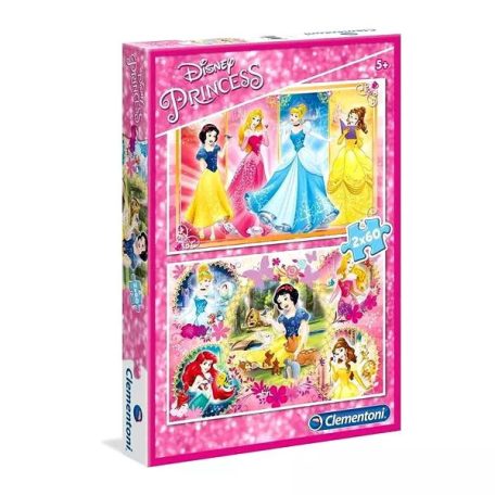 Clementoni puzzle csomag - Disney Hercegnők - 2 x 60 darabos - 02138