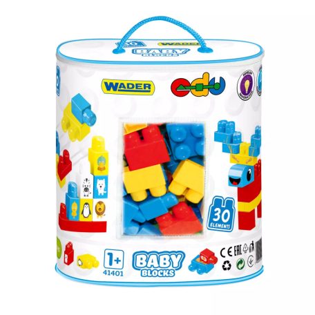 Wader Baby Blocks - 30 darabos építőkocka szett - 02733