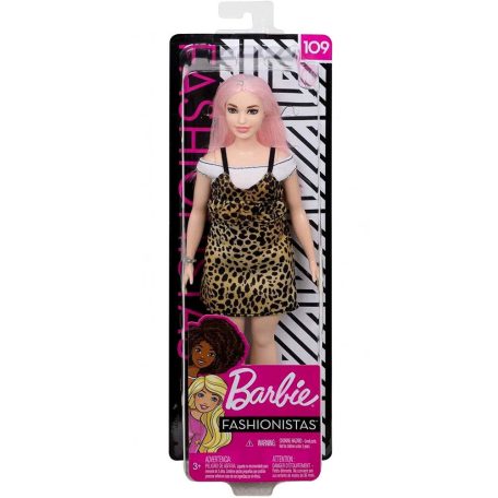 Barbie Fashionista stílusos leopárdmintás baba - 03541