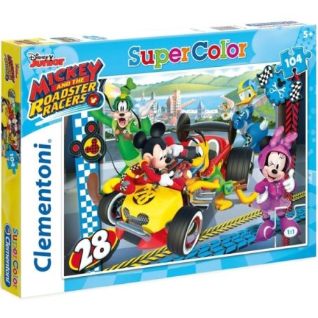 Clementoni kirakó, puzzle, 104 db, Mickey Mouse és barátai - Verseny 27984