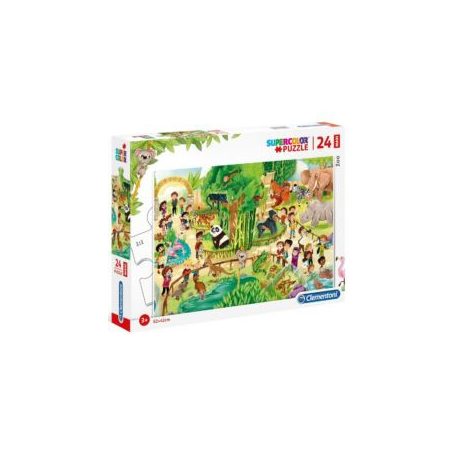 Clementoni kirakó, puzzle,   24 db, Állatkert 28505
