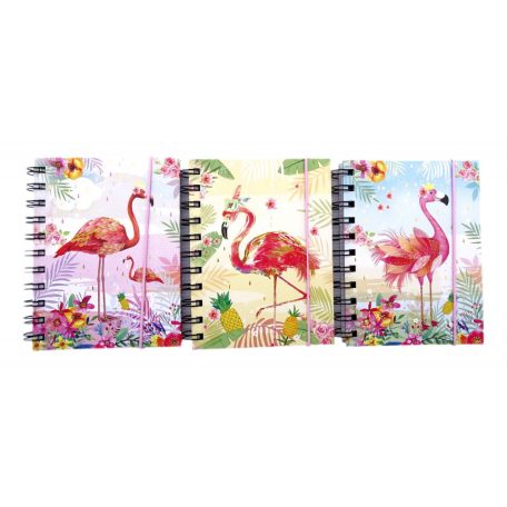 Notesz - flamingós díszítéssel - 12 x 15 cm - 80 lapos - 32464