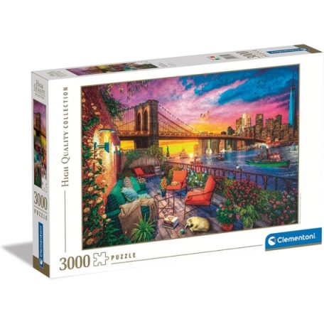 Clementoni kirakó, puzzle, 3000 db, Manhattani naplemente a teraszon 33552