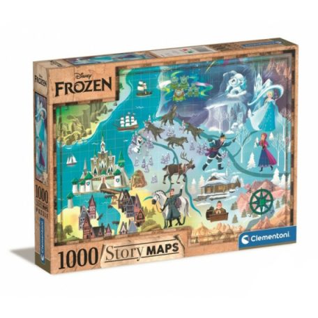Clementoni kirakó, puzzle, 1000 db, Disney Jégvarázs Történet Térkép 39666