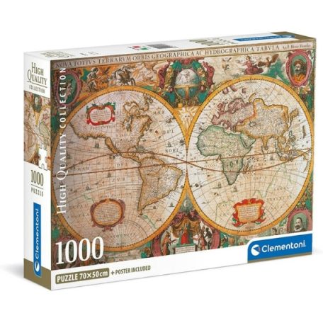Clementoni kirakó, puzzle, 1000 db, Régi térkép 39706