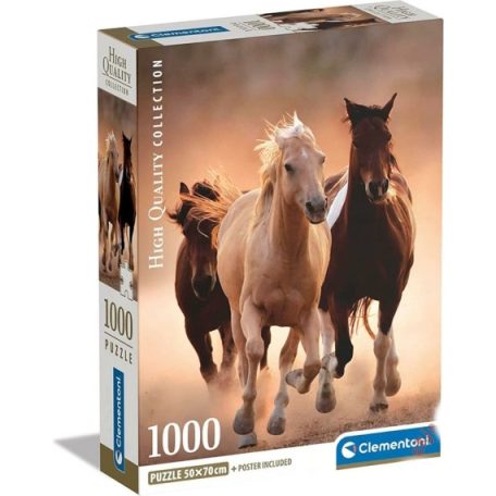 Clementoni kirakó, puzzle, 1000 db, Vágtázó lovak 39771