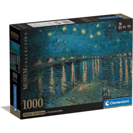Clementoni kirakó, puzzle, 1000 db, Van Gogh, Csillagos éj a Rhone fölött 39789