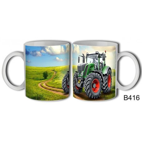 Bögre 300ml, Zöld traktor B416