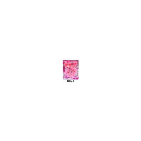Takarító klt., lapát, kefe, pink, 21,5x26 cm lapon