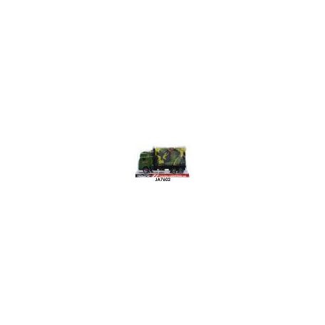 Katonai teherautó, + 2 fig., ponyvás, 23x13 cm plf.