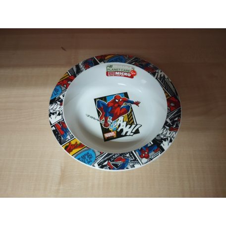 Pókember mély tányér, 16cm,  műanyag - MTK008