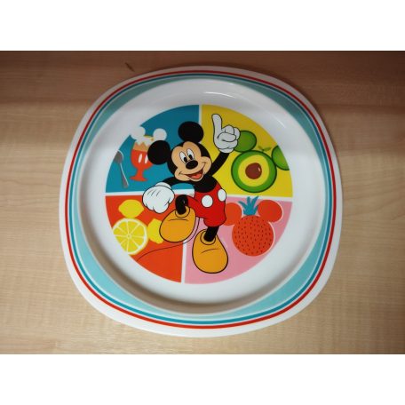Mickey egér lapos tányér, 22cm,  műanyag - MTN010