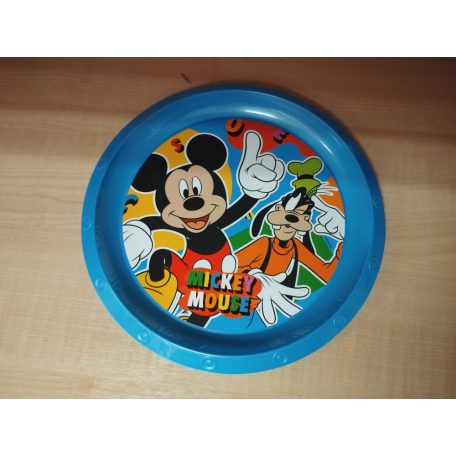 Mickey egér lapos tányér, 22cm,  műanyag - MTN012