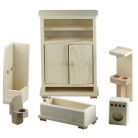 Bababútor fürdőszoba, natúr fa, 5 részes, 1603260