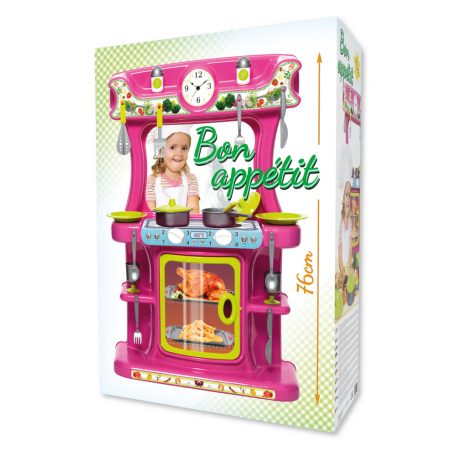 D-Toys Babakonyha kiegészítőkkel, 76cm, 721 Rózsaszín