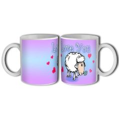 Bögre 300ml, Birka fehér Love You New B002