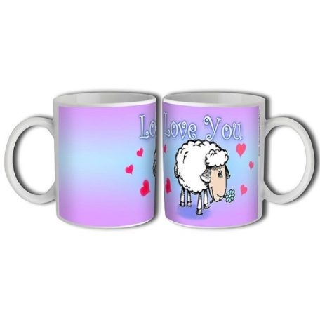 Bögre 300ml, Birka fehér Love You New B002