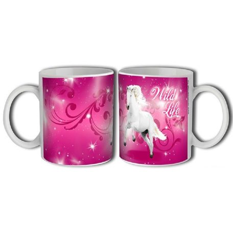 Bögre 300ml, Ló Wild Life pink New B006