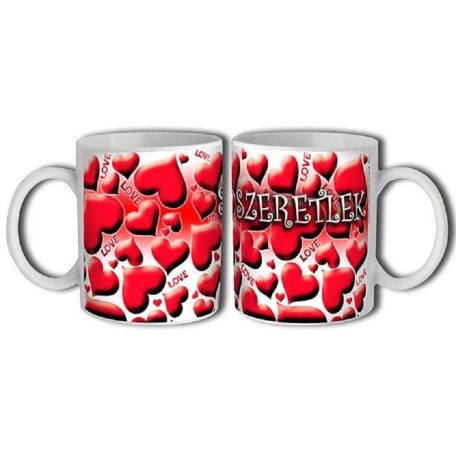 Bögre 300ml, Szeretlek csupa szív New B019