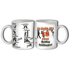 Bögre 300ml, Boldog szülinapot 18 New B034