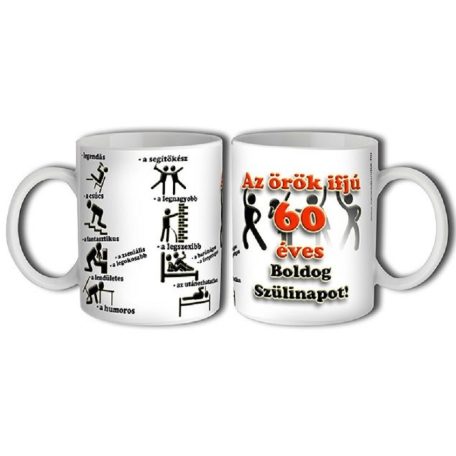 Bögre 300ml, Boldog szülinapot 60 New B039