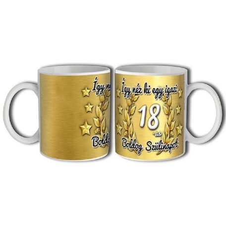 Bögre 300ml, Boldog szülinapot 18 New B118