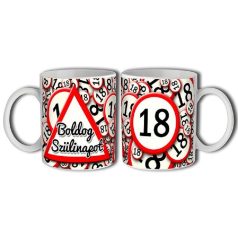 Bögre 300ml, Boldog szülinapot 18 New B126