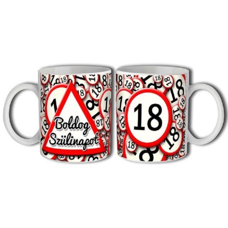 Bögre 300ml, Boldog szülinapot 18 New B126