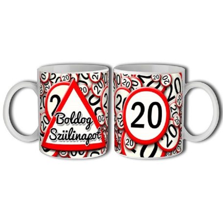 Bögre 300ml, Boldog szülinapot 20 New B127