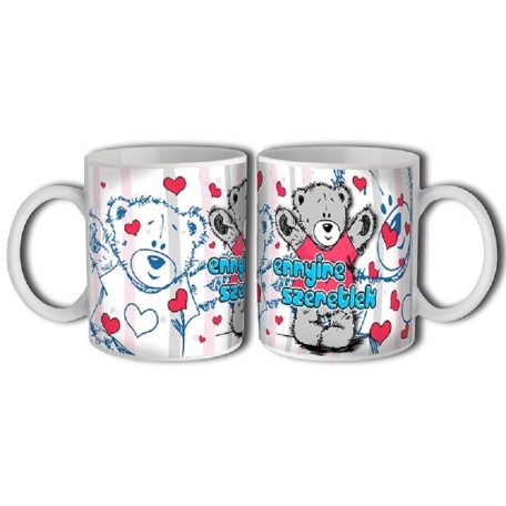 Bögre 300ml, Szeretlek ennyire maci New B144