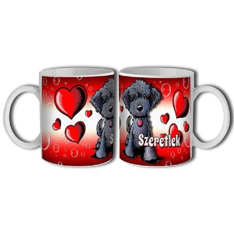 Bögre 300ml, Szeretlek kutyus fekete New B147