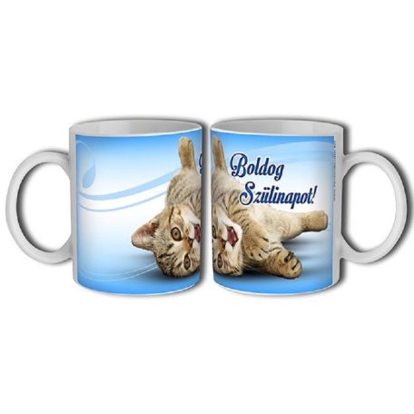 Bögre 300ml, Boldog szülinapot cicás New B164