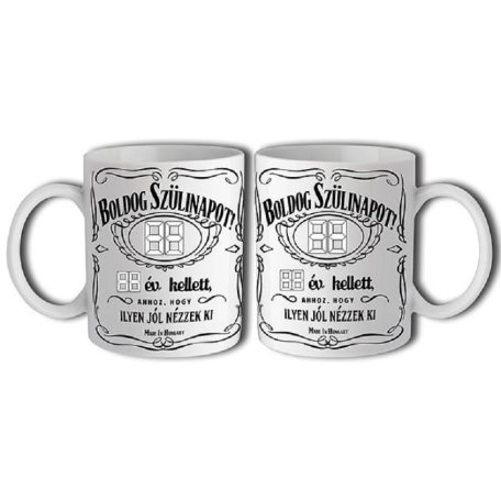 Bögre 300ml, Boldog szülinapot írható New B187
