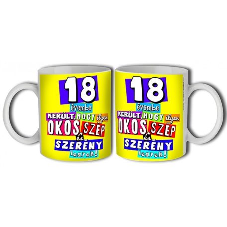 Bögre 300ml, Boldog szülinapot 18 New B373