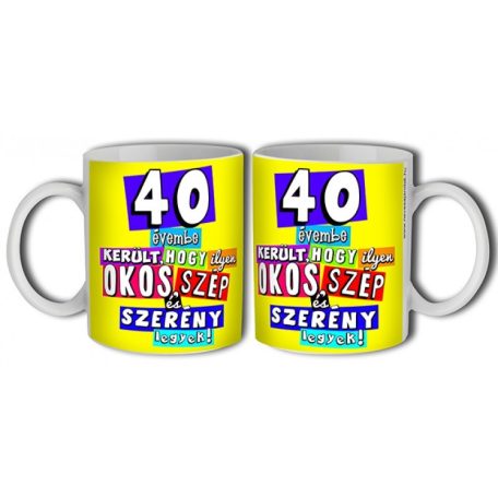 Bögre 300ml, Boldog szülinapot 40 New B376