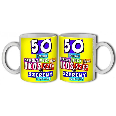 Bögre 300ml, Boldog szülinapot 50 New B377