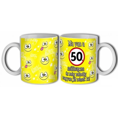 Bögre 300ml, Boldog szülinapot 50. New B457
