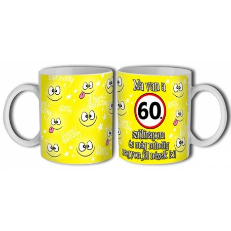 Bögre 300ml, Boldog szülinapot 60. New B458