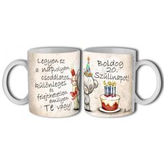 Bögre 300ml, Boldog szülinapot 20. New B474