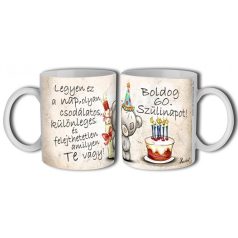 Bögre 300ml, Boldog szülinapot 60. New B478