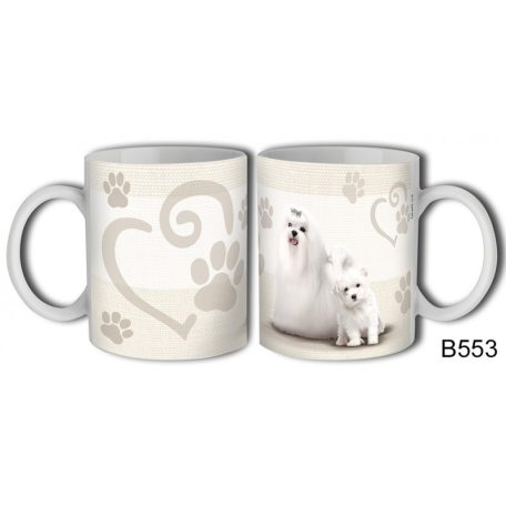 Bögre 300ml, kutyás Máltai selyem B553