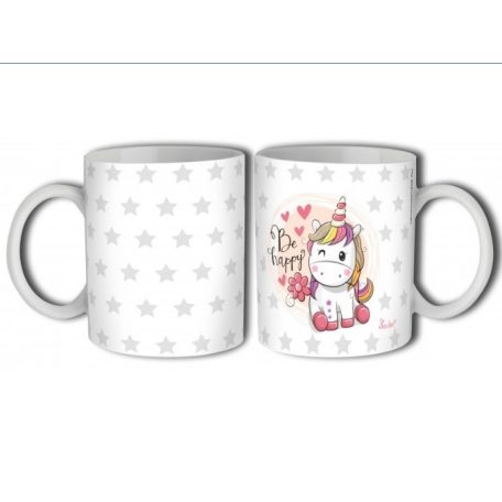 Bögre 300ml, Be Happy unikornis B631