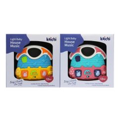   Zenélő bébi játék, el., hangszabályzós, ház, 2 féle, 18x17 cm dob. (2xAA)