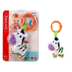 Bébi csörgő, zebra, 14,5x21,5 cm lapon