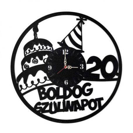 Falióra - Boldog Szülinapot 20. fekete BO020