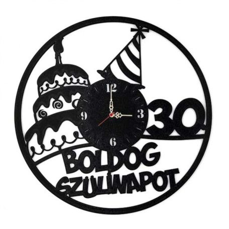 Falióra - Boldog Szülinapot 30. fekete BO021