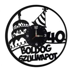 Falióra - Boldog Szülinapot 40. fekete BO022