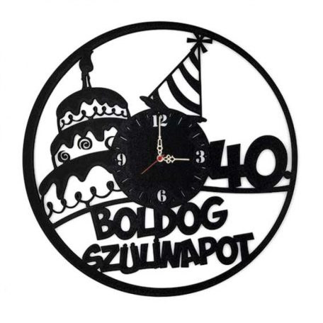 Falióra - Boldog Szülinapot 40. fekete BO022