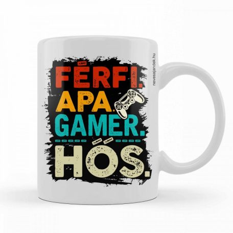 Bögre 300ml, Férfi, apa, gamer, hős BX039