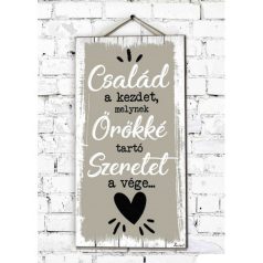 Fali dekor kép, A család a kezdet 46*25*0,5cm New FD006